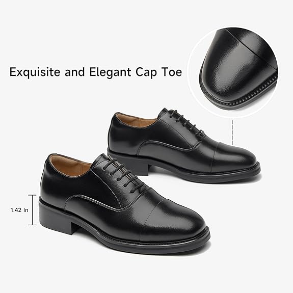 Women's Oxfords Dress Shoes, Leather Lace-Up Oxfords for Women, Comfortable Formal Cap Toe Business Casual Non Slip Office Driving Oxfords Shoes