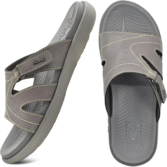 KuaiLu Womens Fashion Orthotic Slides Ladies Lightweight Athletic Yoga Mat Sandals Slip On Thick Cushion Slippers Sandals With Comfortable Plantar Fasciitis Arch Support